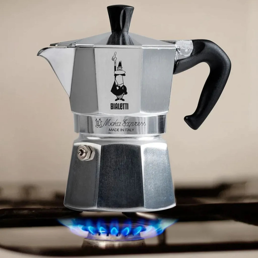 Cafetera Italiana Bialetti Moka Express 3 Pocillos/Tazas Manual